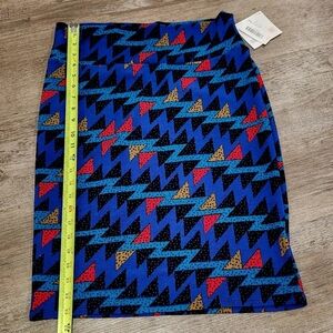 LuLaRoe Vibrant Blue and Black Pencil Skirt